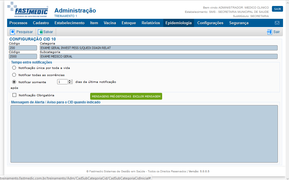 Imagem demonstrativa do Configuração CID 10
